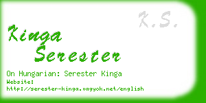 kinga serester business card